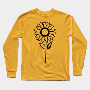 Sunflower Drawing Long Sleeve T-Shirt